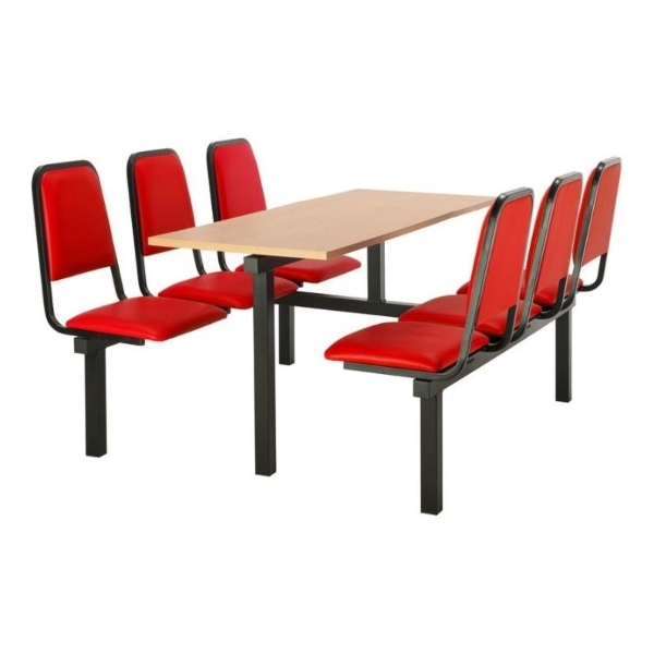 CU92 - 6-Seater Chester Canteen Unit - 2 Way Access, Red, Beech