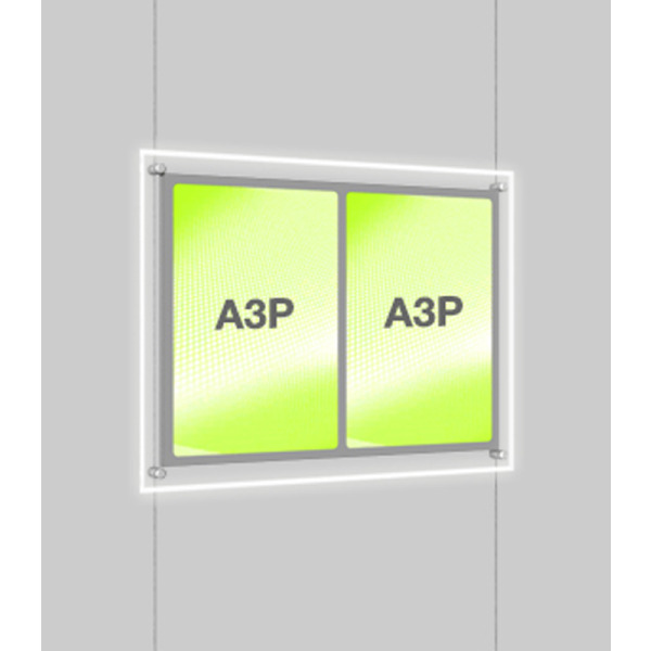 A3 Double Portrait Illuminated Cable Display