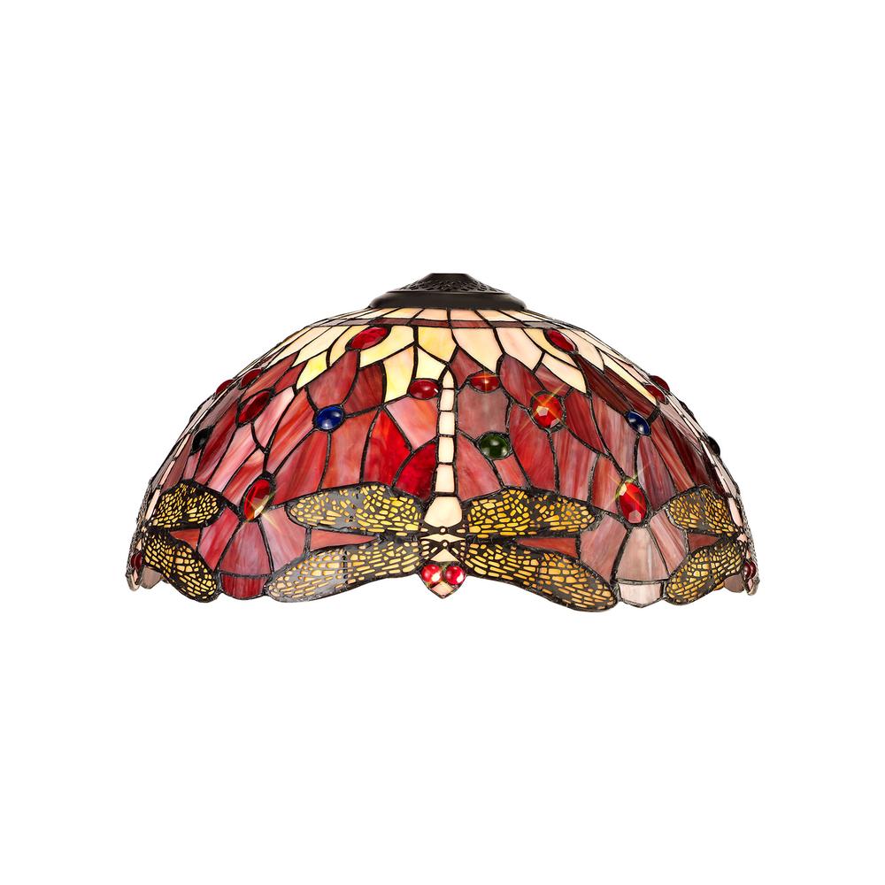 Luxuria Broadway Tiffany 40cm Shade Only Suitable For Pendant/Ceiling/Table Lamp Purple/Pink/Crystal