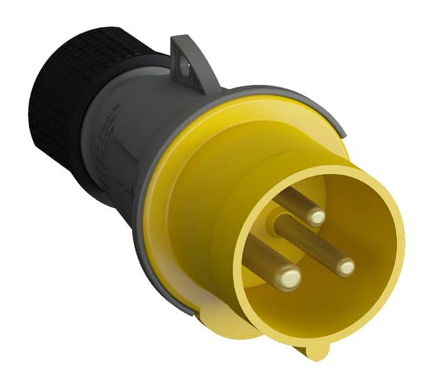 2CMA101946R1000 Easy & Safe Series&#44; IP44 Yellow Cable Mount 2P+E Industrial Power Plug&#44; Rated At 16A
