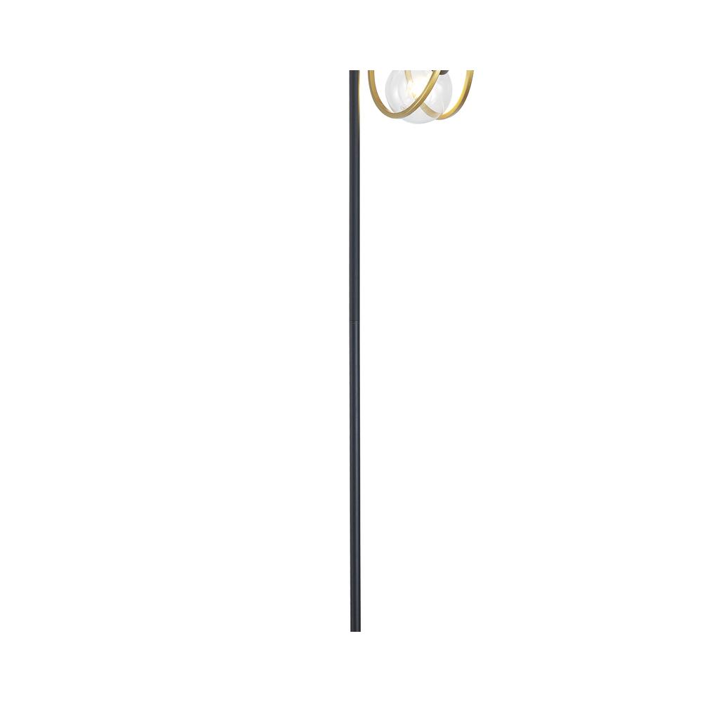 Luxuria Nook Double Ring Floor Lamp 1 Light E27 Matt Black / Painted Gold