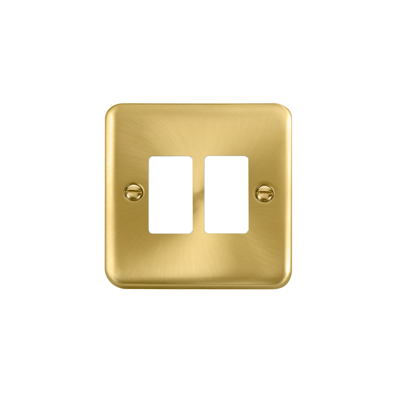 Click GridPro Deco Plus 2 Gang Frontplate Satin Brass