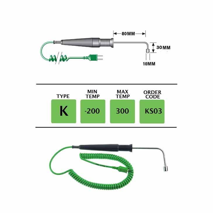 Providers Of KS03 - K Type Fast Response Ribbon Probe  90&#176; Bend
