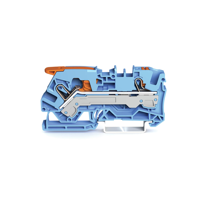 Wago Lever Din Rail Through Terminal 6mm Blue