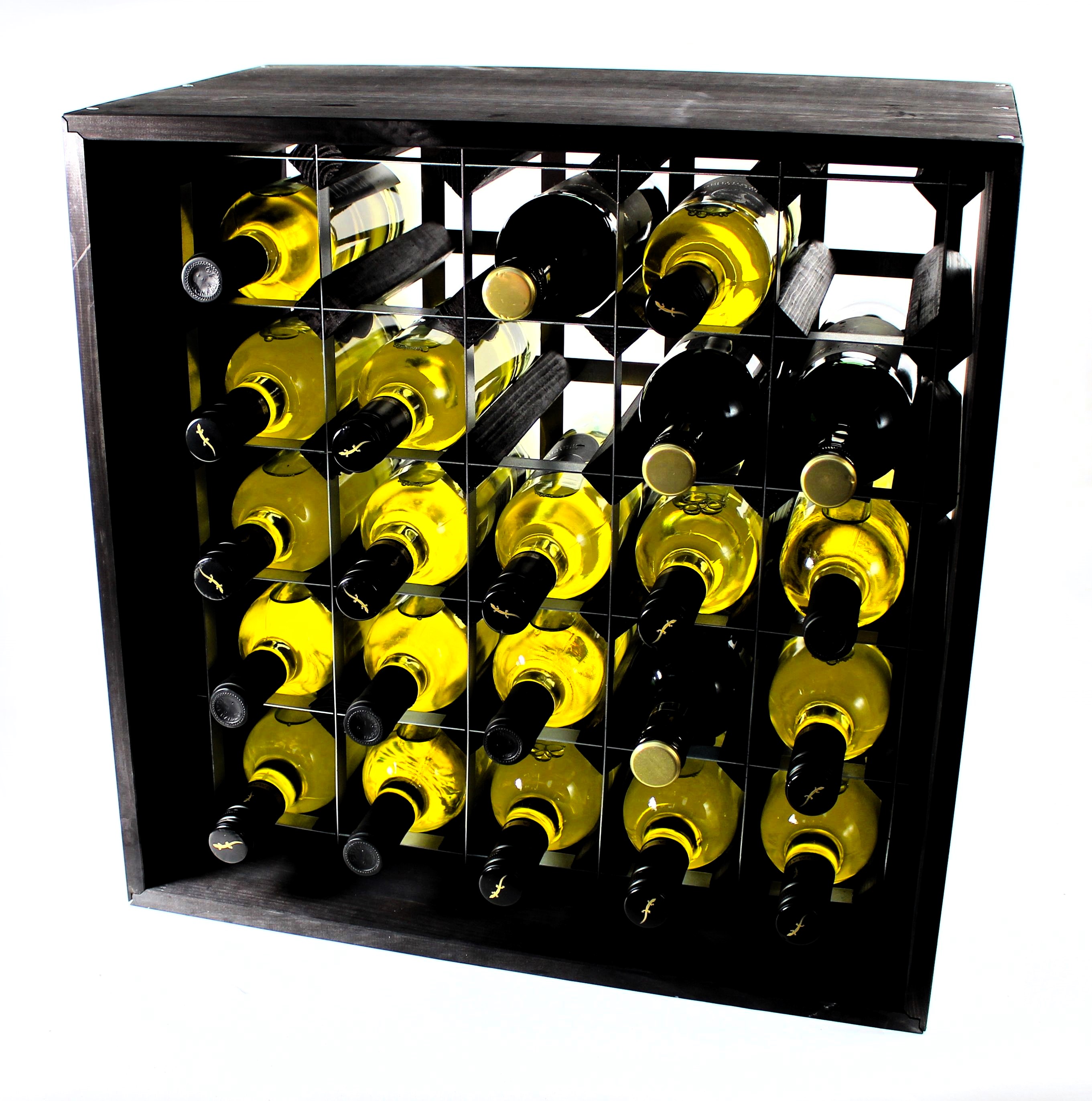Wine Rack Cube - 25 Spaces -Black