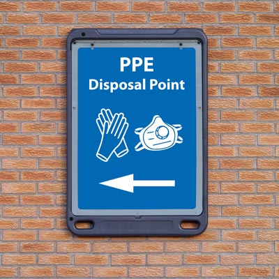 High Quality Advocate&#8482; Wall Poster Display Sign - PPE / COVID-19 Information Point