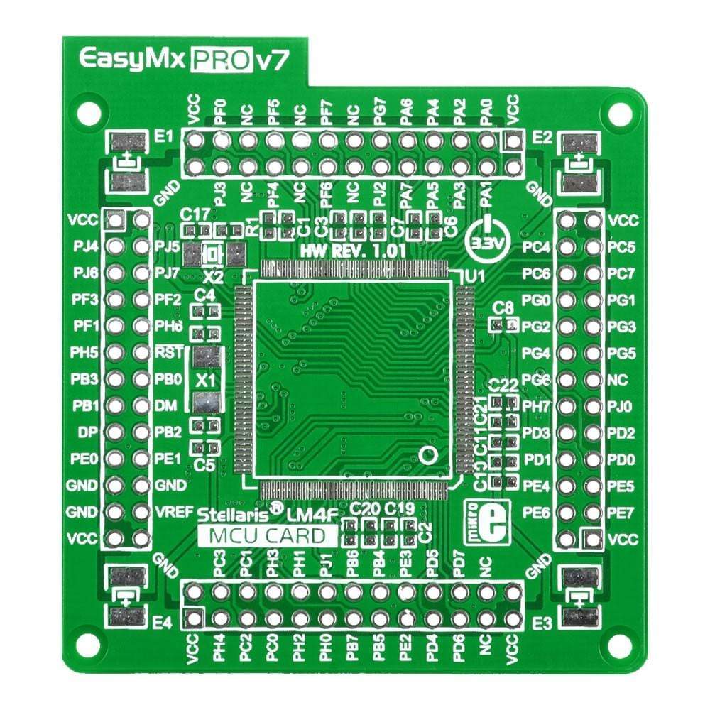 EasyMx PRO v7 for Stellaris LM4F series empty MCU card for 144-pin TQFP