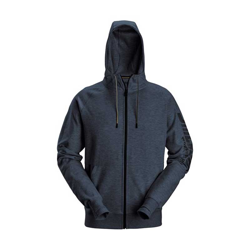 Snickers 2895 Logo Full-Zip Hoodie Navy Mel Size: S