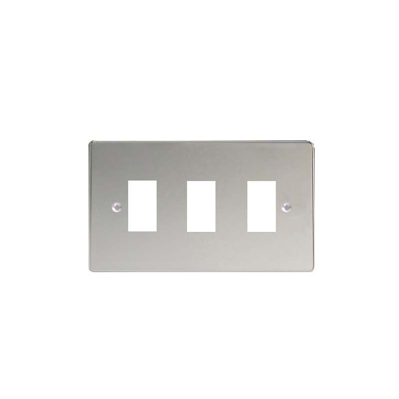 Varilight Power Grid Plates (1-12 Gang) Polished Chrome 3 Gang