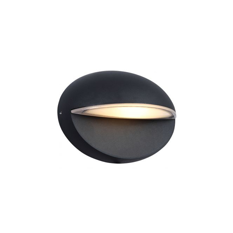 Kosnic Haldon Oval Outdoor 4000K LED Wall Light 9W Black