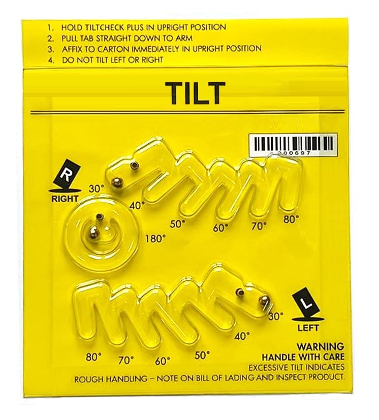 Tilt Indicator Cargo Labels