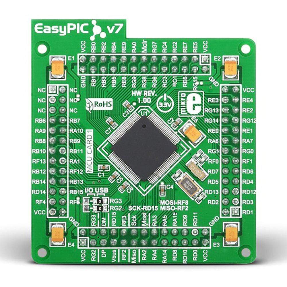 EasyPIC FUSION v7 MCU card with PIC24FJ128GA310