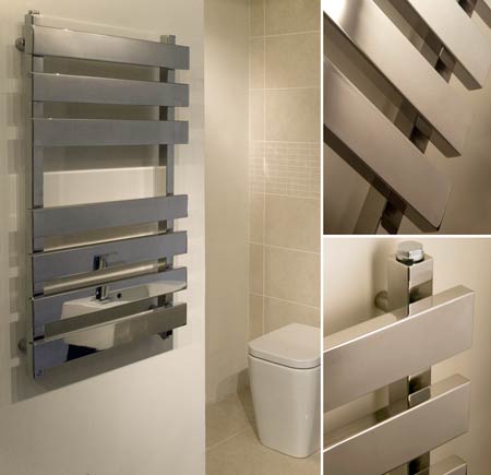 Tracks Polished Stainless Steel Towel Radiator (58T)