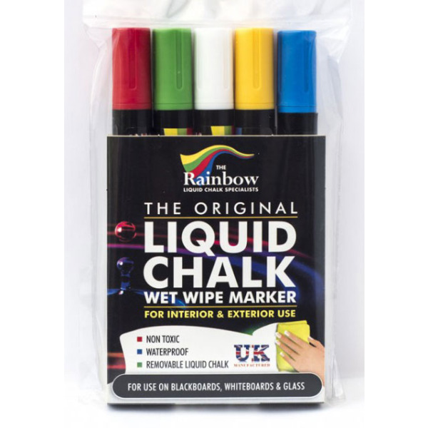 Liquid Chalk Pens - Assorted Colours - 5 Pack