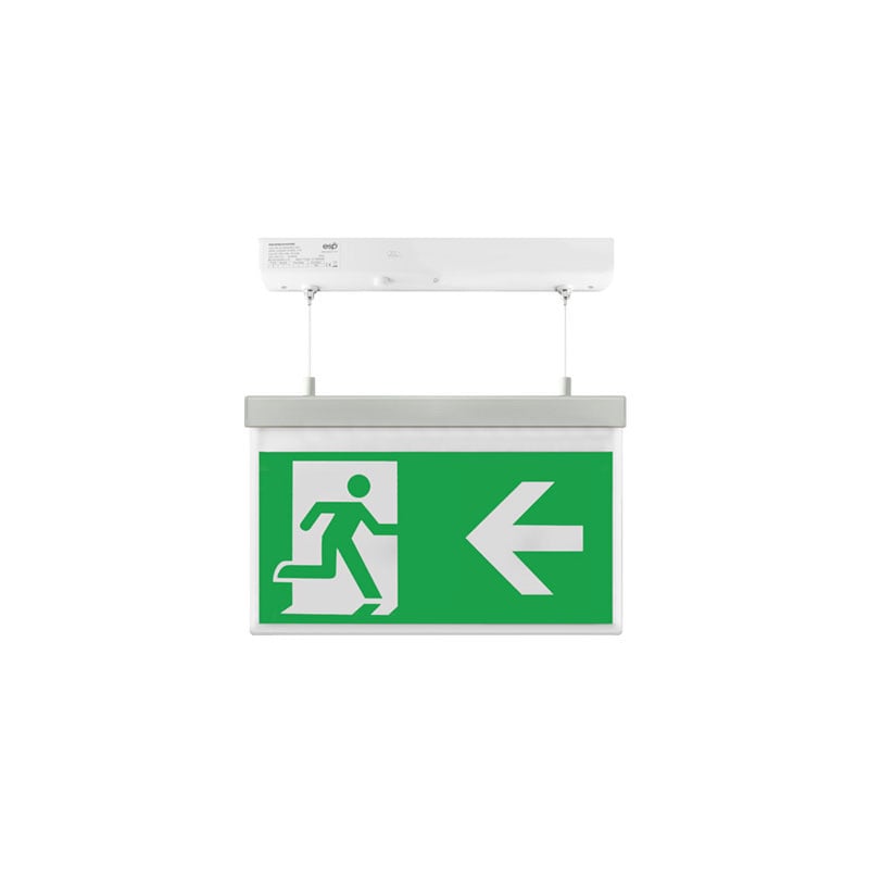 ESP 2W Maintained Hanging Legend Left LED Exit Sign