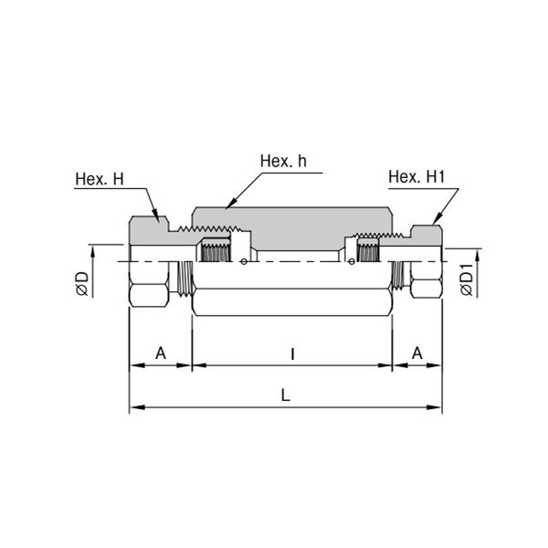 1/4" 20000 PSI Reducing Coupling 316 Stainless Steel High Pressure Fitting