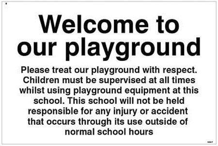 Welcome to our playground notice