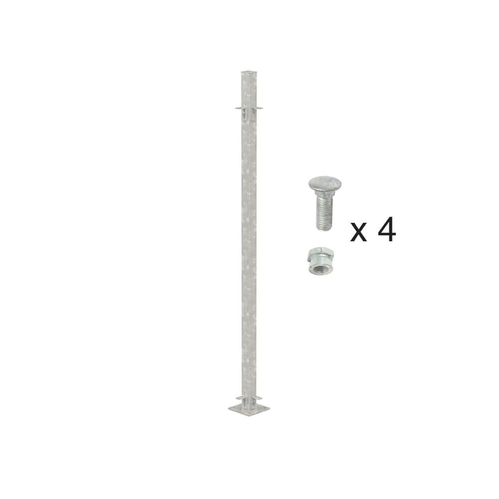 900mm High Bolt Down Corner Post -Includes Cleats & Fittings - Galvanised