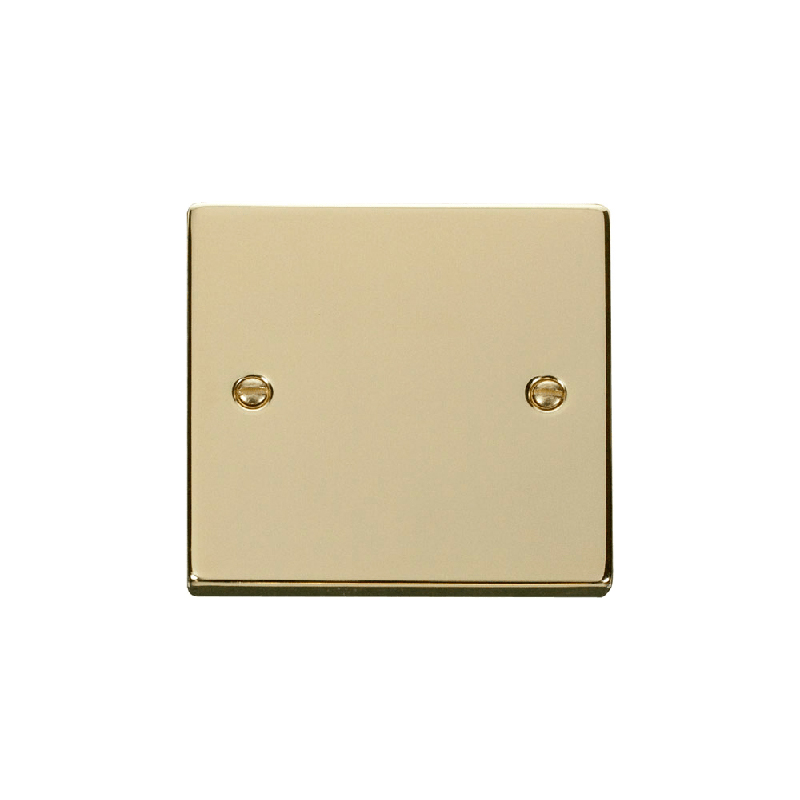 Click Deco Blank Plate 1 Gang Polished Brass