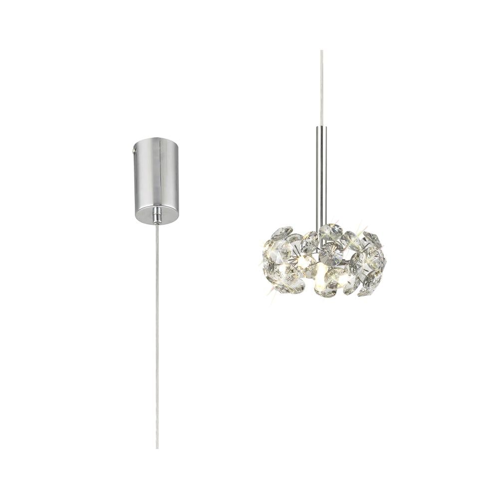 Luxuria Paramount 17cm 1 Light G9 2m Single Pendant With Polished Chrome And Crystal Shade