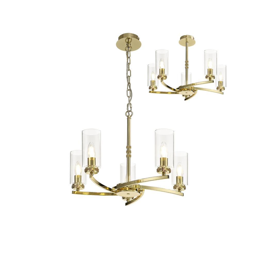 Luxuria Lei 54cm Pendant/Semi Flush 5xE14 Polished Gold