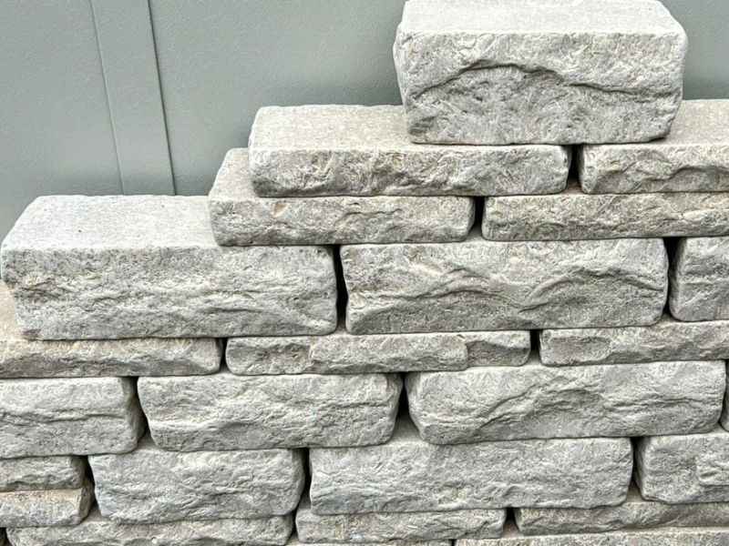 New Product Alert for Garden Designers: Sinai Pearl Beige Split-Face Tumbled Limestone Walling