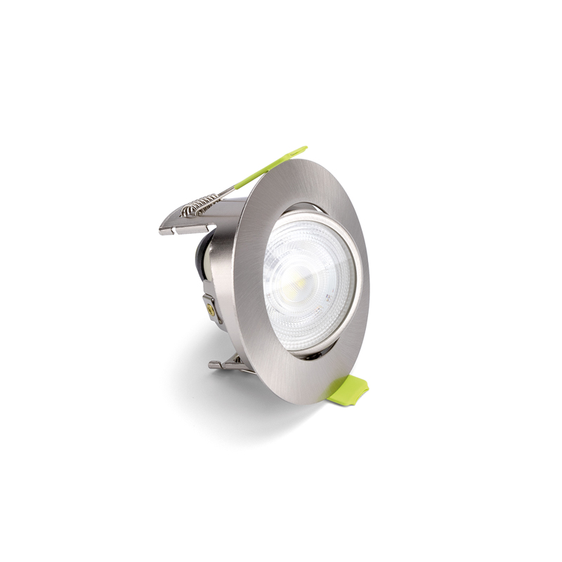 Integral Evofire Tiltable Fire Rated 70mm GU10 Downlight IP20 Satin Nickel