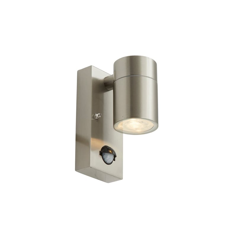 Ansell Acero Directional With PIR GU10 Wall Light PIR Stainless Steel