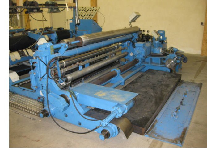 2000mm Fuchs Slitter Rewinder, unwind max 1000mm, rewind max 600mm. Maximum speed 600m/min. 1986