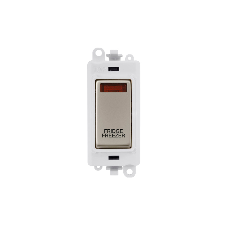 Click GridPro 20AX Pearl Nickel DP Switch Module with Neon Fridge Freezer Insert Polar White