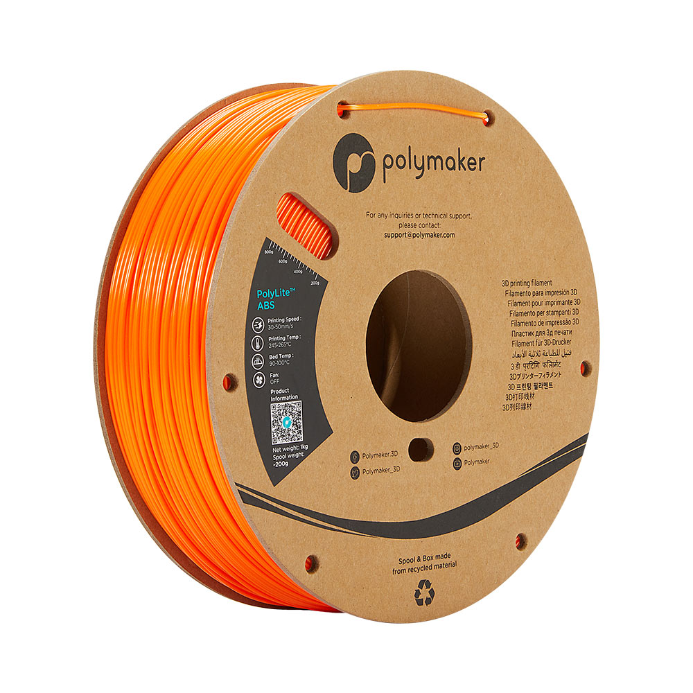 PolyMaker PolyLite Orange ABS 1.75mm 1Kg 3D Printing filament