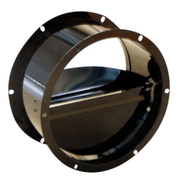 VKS-EX 355-500 Back draft damper with flanges and shutter blades from painted galvanized steel RAL 9005.