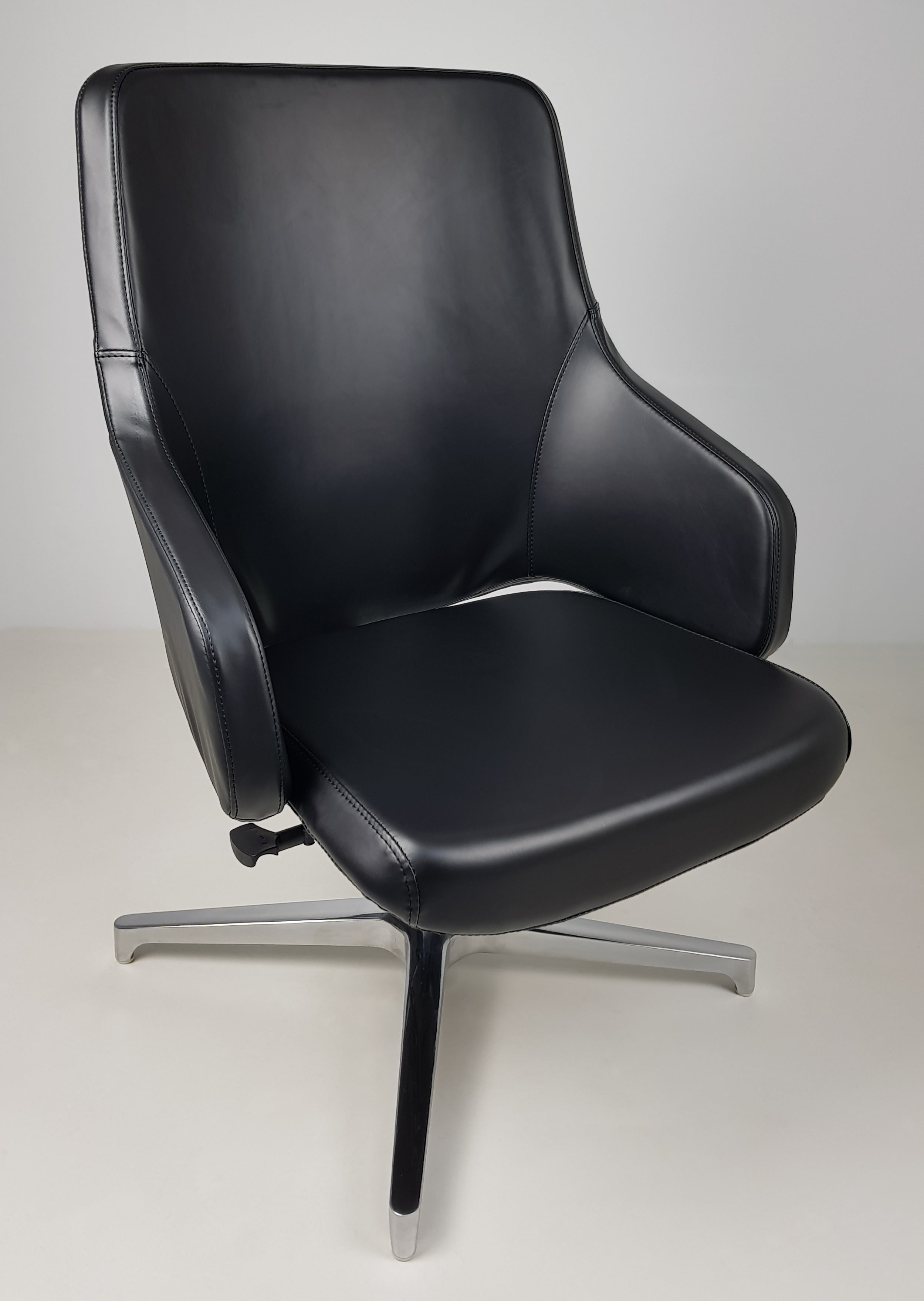Black Leather Visitor Office Chair with Seat Slide - CHA-1823C Near Me