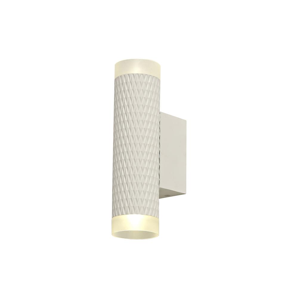 Luxuria Swirl 2 Light Wall Light GU10 Sand White/Acrylic Rings