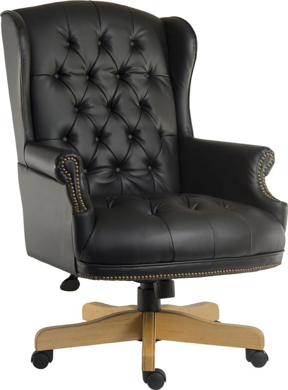 Suppliers Of Traditional Chesterfield Black Leather Executive Chair - CHAIRMAN-NOIR North Yourkshire