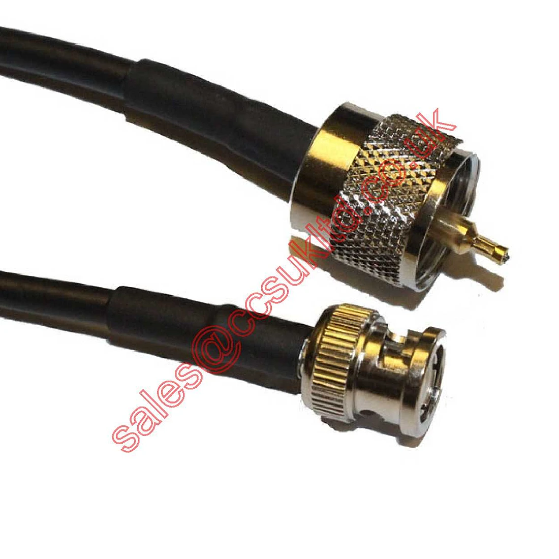 BNC PLUG TO UHF PLUG CABLE ASSEMBLY RG223U 0.25 METRE