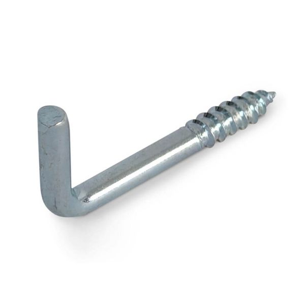 20mm x 2mm Screw-in Square 'L' Hook BZP