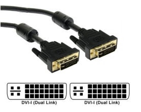 KVMC-DVI-I-M51-03 3 Mtr DVI-I Dual Link Cable 5&#43; 24 pin M-M ( For Digital and Analogue ) )