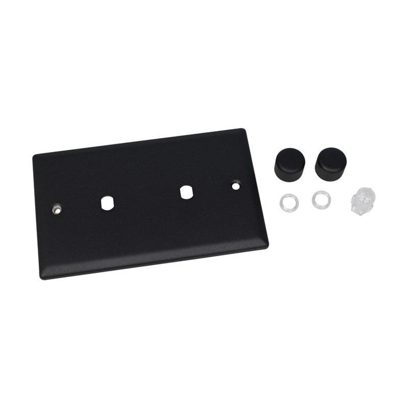Varilight Urban 2G Twin Plate Matrix Faceplate Kit Matt Black for Rotary Dimmer Standard Plate