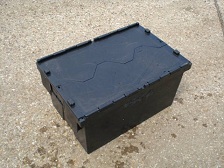 600x400x370 Black Eco Green Lidded Container (70 Ltr) For Logistic Industry