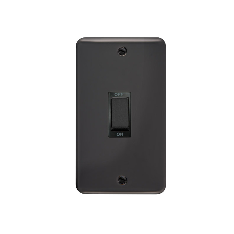 Click Deco Plus Vertical Cooker Switch Black Nickel Black Inserts