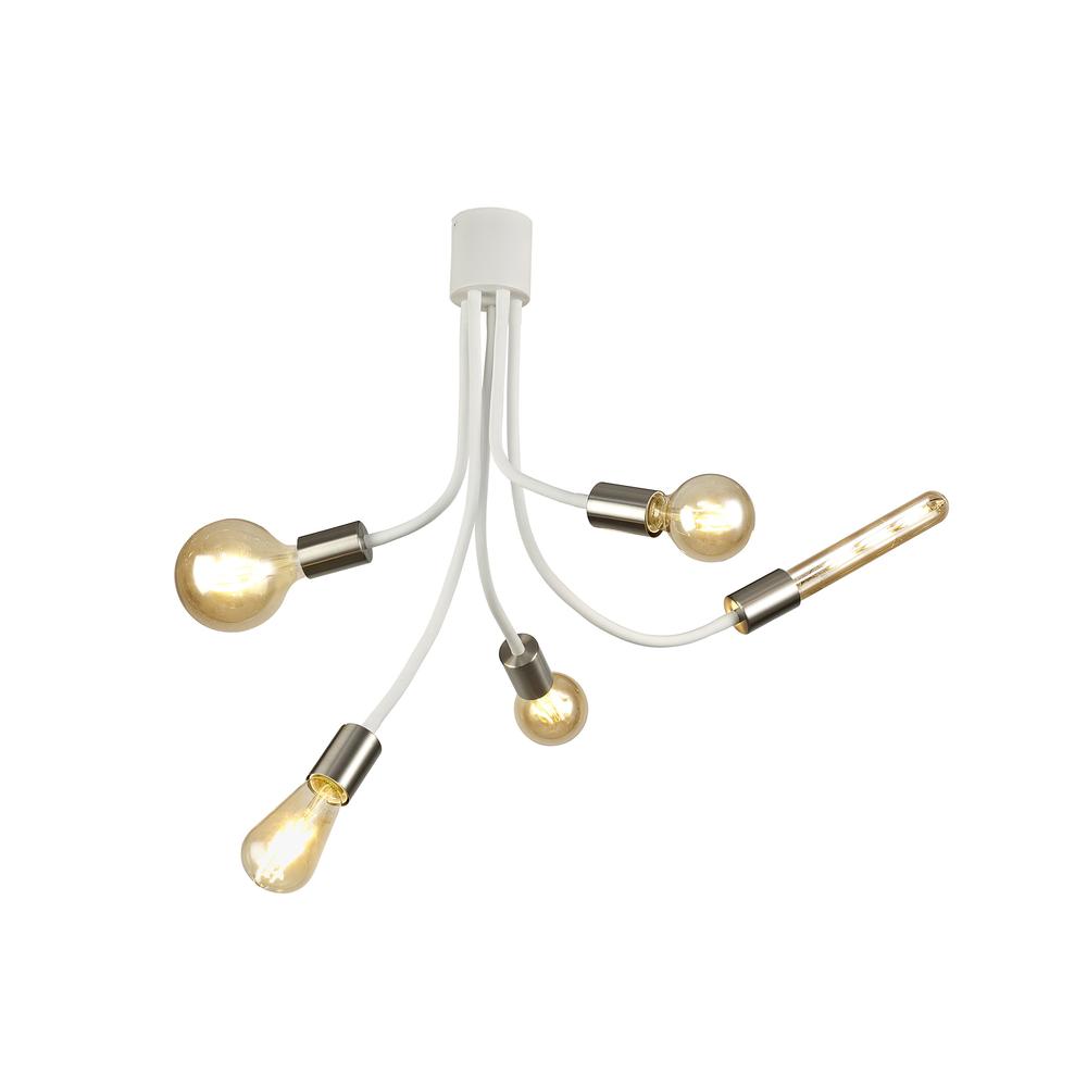 Luxuria Radio City Flexible Ceiling Light E27 Satin White/Satin Nickel