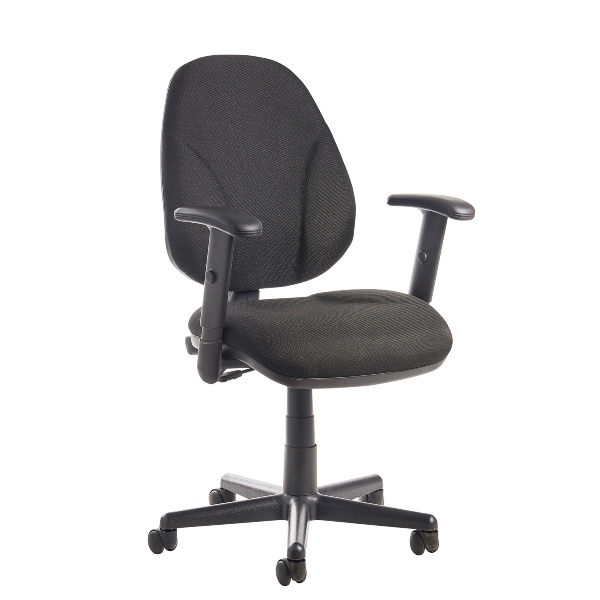 Bilboa Fabric Operators Chair with Lumbar Support and Adjustable Arms - Black