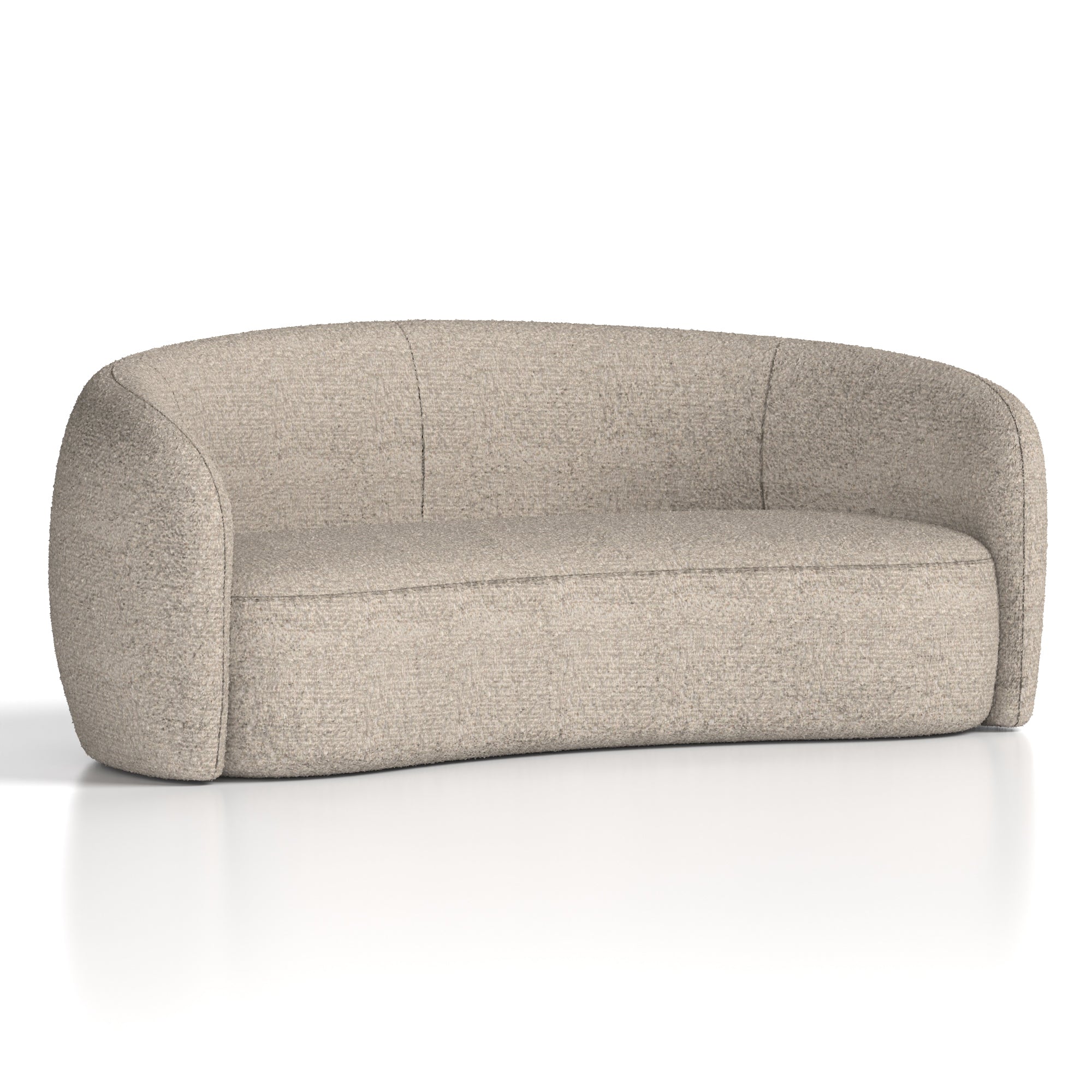 Phoebe Curved Cream Boucle Fabric Three Seater Sofa UK