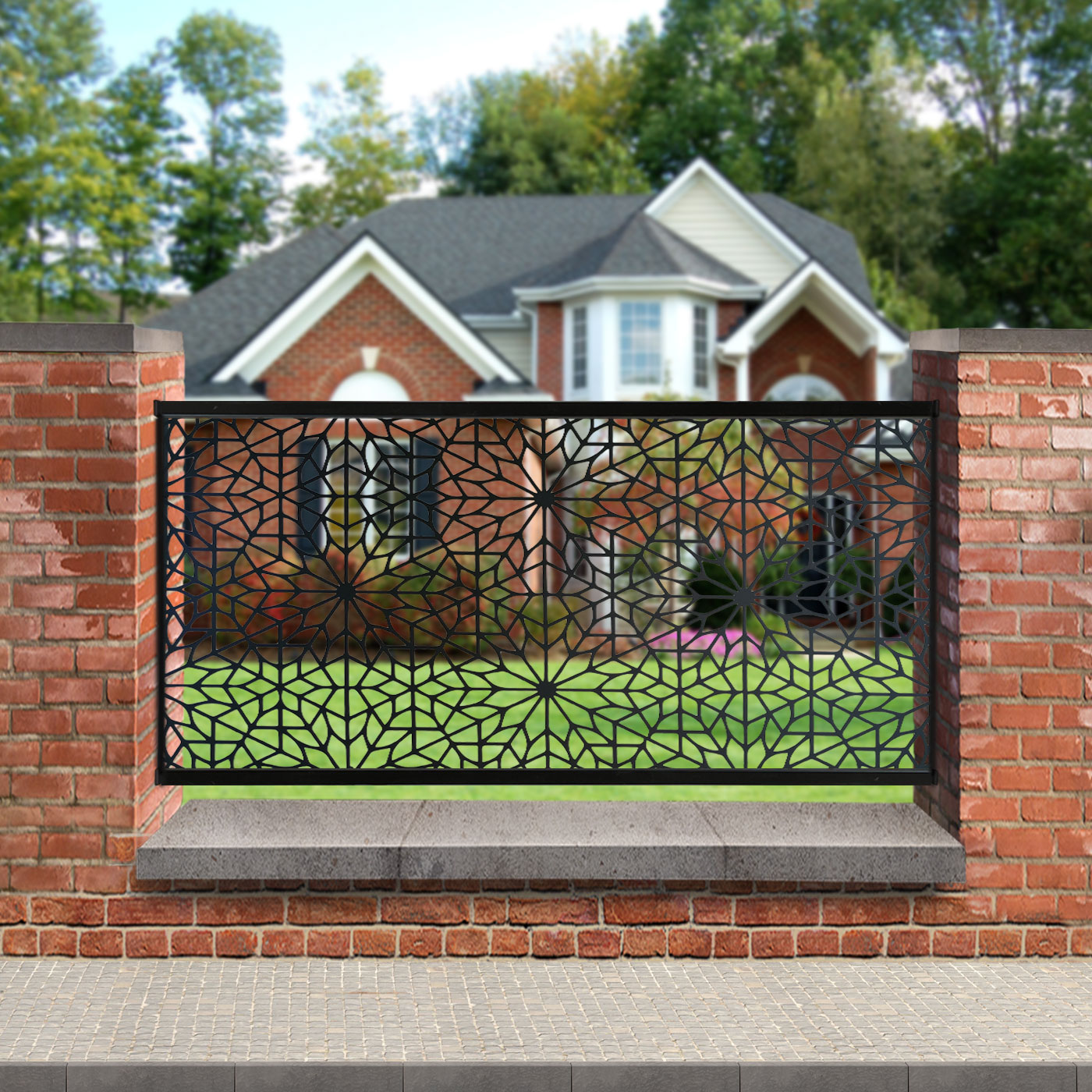 Black Ria Garden Screens for Piers 