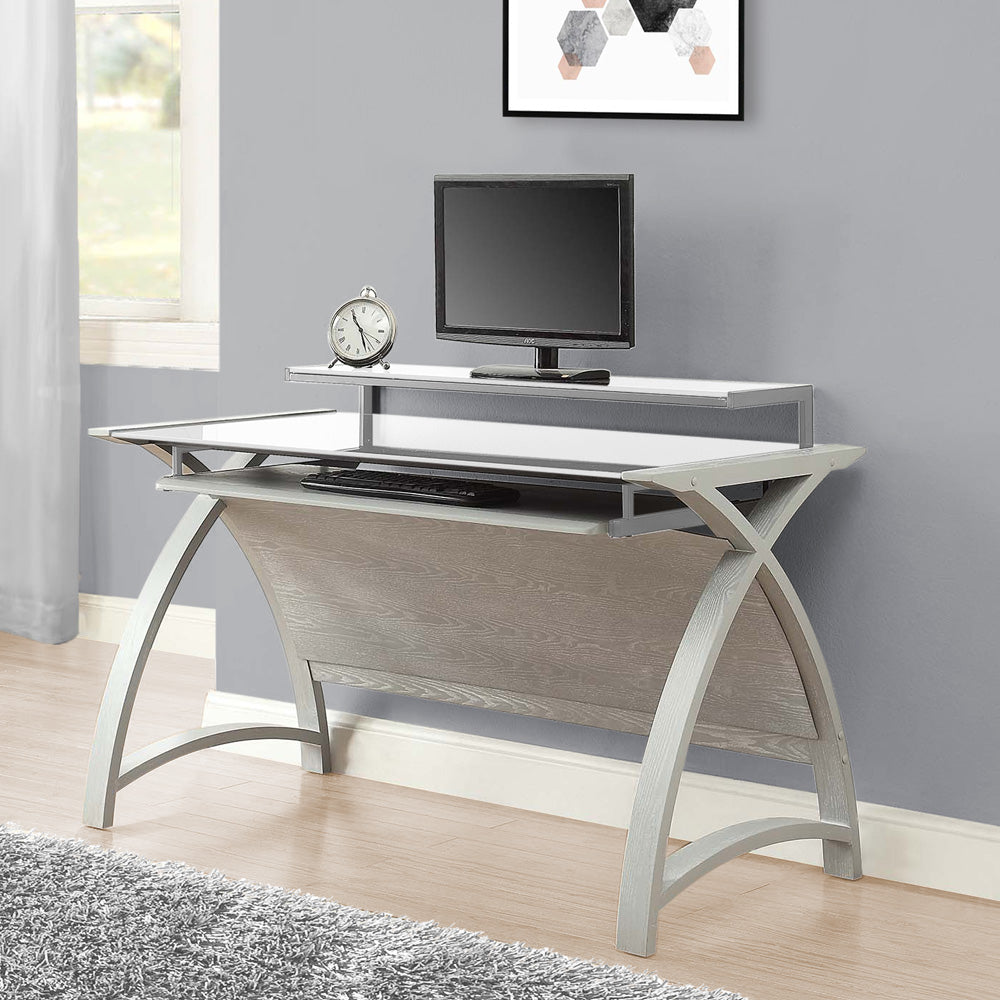 Providers Of Contemporary Quality Glass Home Office Desk in Grey - 1300mm - PC201-1300 Near Me