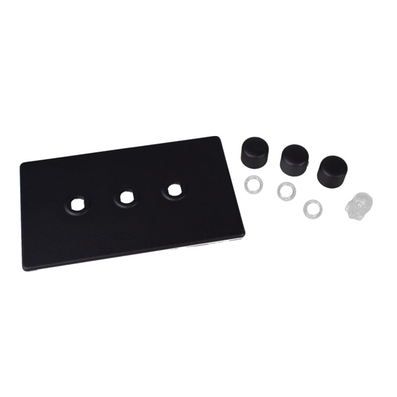 Varilight Urban 3G Twin Plate Matrix Faceplate Kit Matt Black for Rotary Dimmer Varilight Screw Less Plate