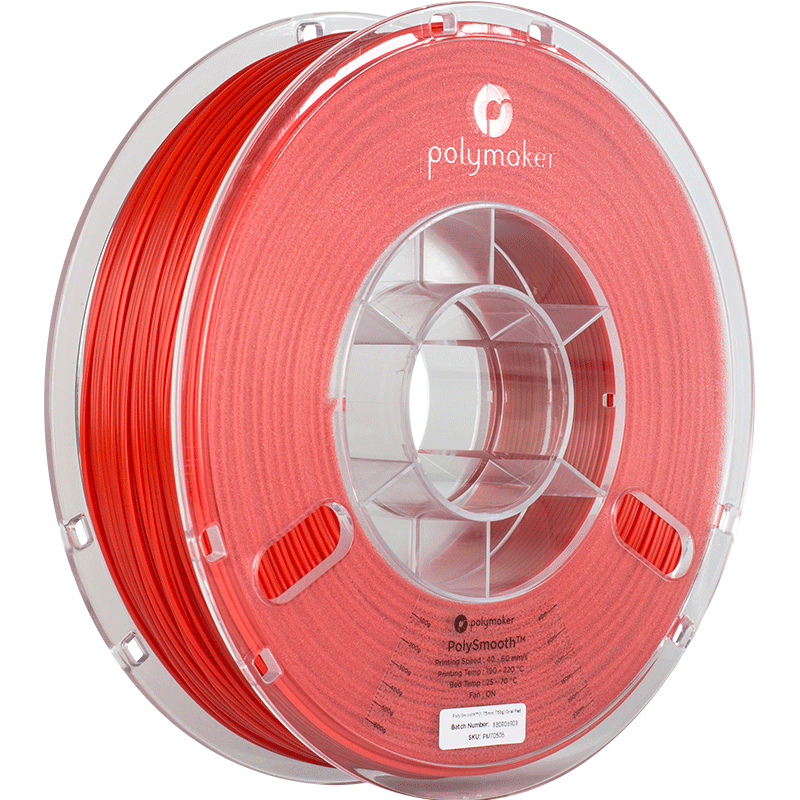 PolySmooth Coral Red 2.85mm 750gms 3D Printing Filament