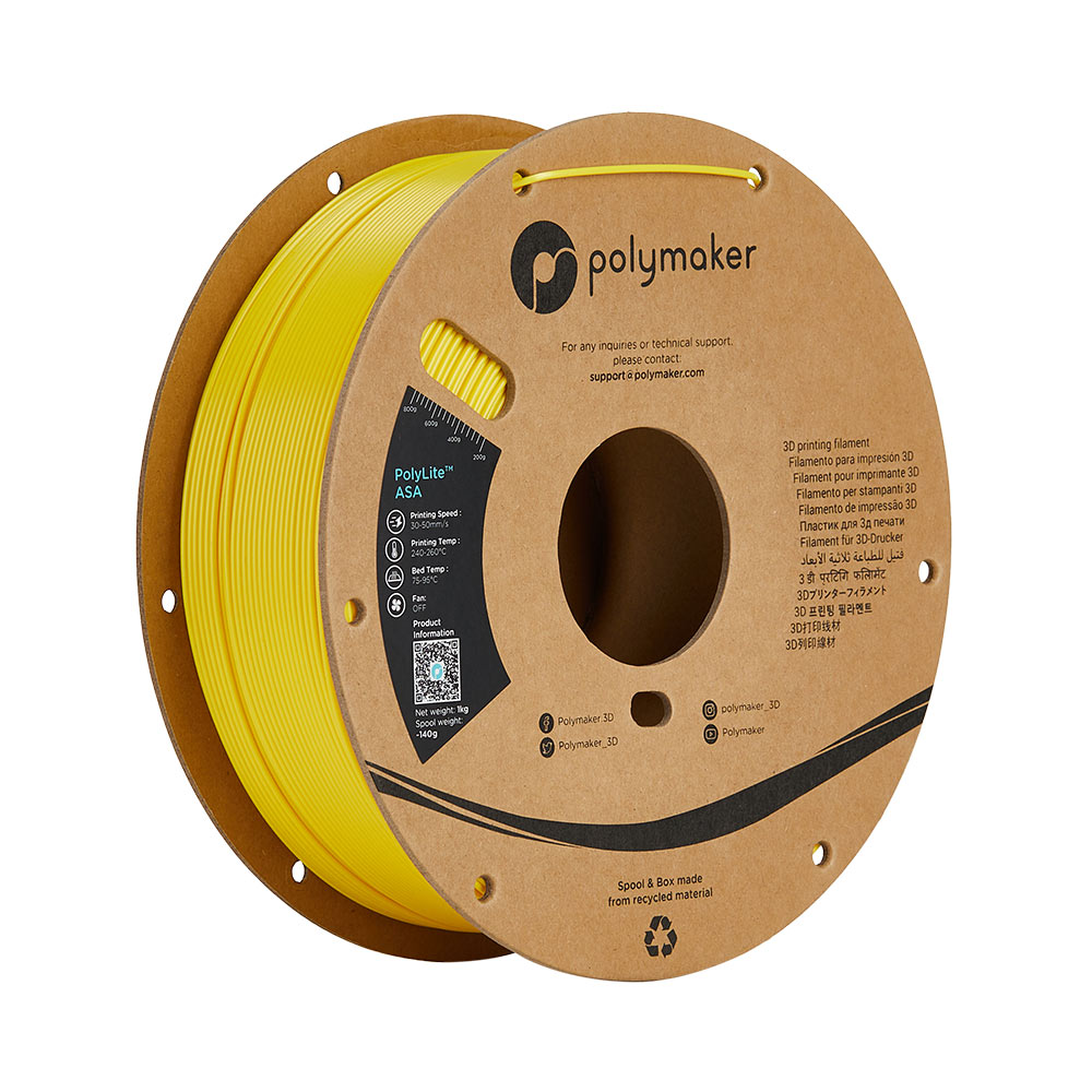 PolyMaker PolyLite Yellow ASA 1.75mm 1Kg 3D Printing filament
