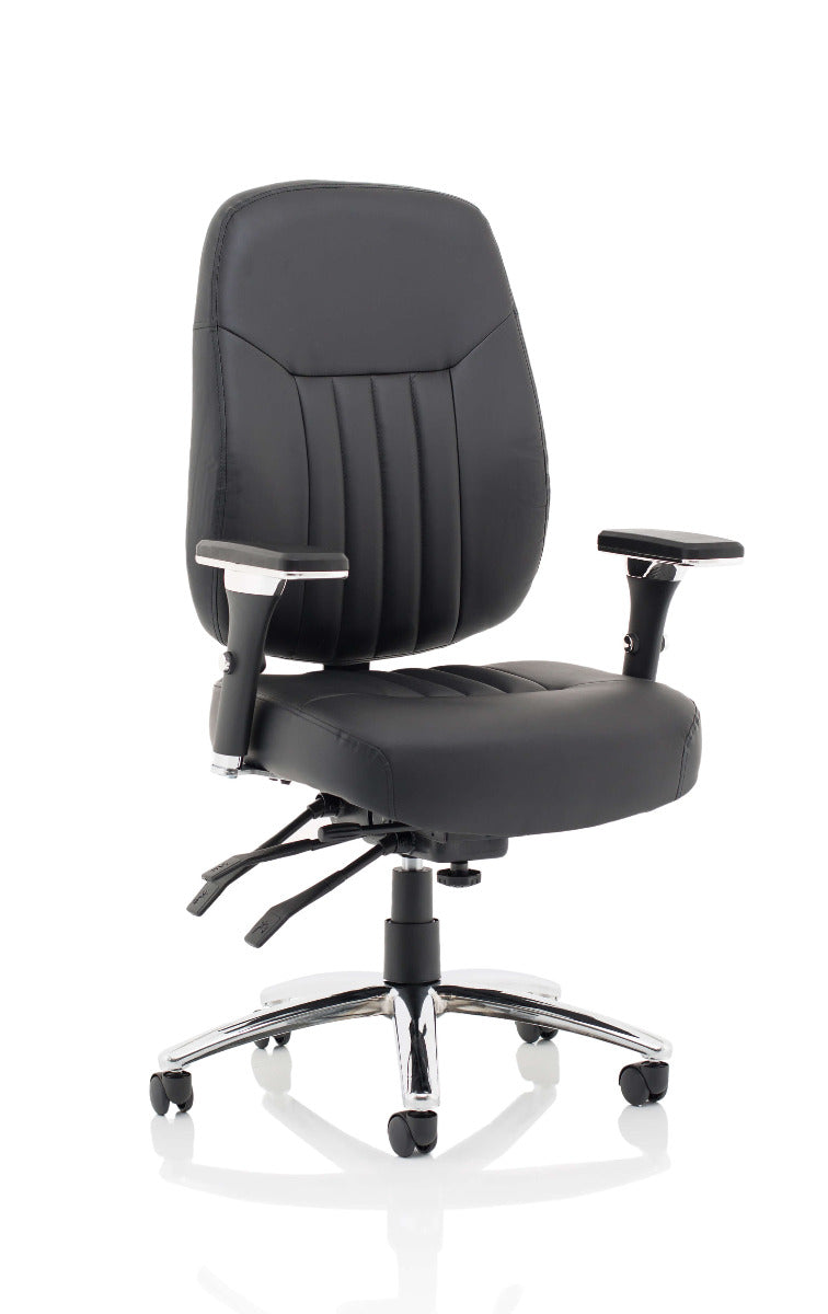 Barcelona Deluxe Black Leather Operator/Office Chair North Yorkshire
